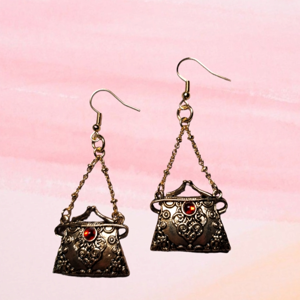 Gold Purse Earrings